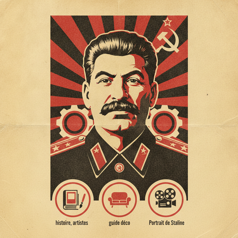 Portrait officiel de Staline en uniforme de marechal, propagande sovietique