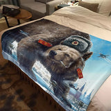 Serviette "Ours Soviétique et Aviation"
