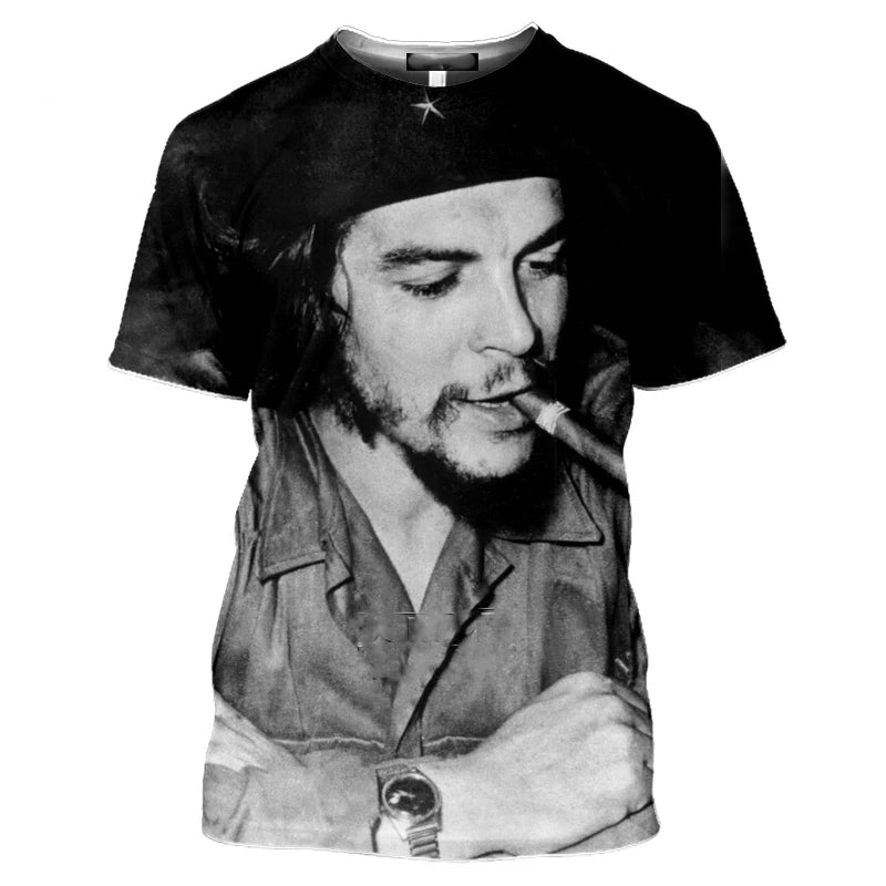 T-SHIRT CHE GUEVARA CIGARE PROFIL PHOTO NOIR BLANC FOND | CU ...