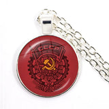 COLLANA CON PENDENTE DISTINTIVO RITRATTI COMUNISTI DI MARX LENIN