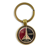 SLEUTELHANGER USSR WITTE STER HAMER EN SIKKEL VINTAGE