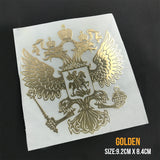STICKER METAL AIGLE BICEPHALE RUSSE DORE VOITURE