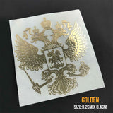 STICKER METAL AIGLE BICEPHALE RUSSE DORE VOITURE