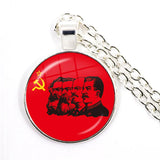 COLLANA CON PENDENTE DISTINTIVO RITRATTI COMUNISTI DI MARX LENIN