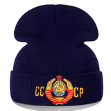 Muts Geborduurd Wapen van de USSR Marineblauw