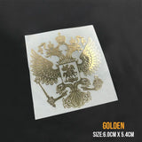 STICKER METAL AIGLE BICEPHALE RUSSE DORE VOITURE