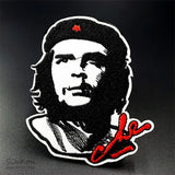 CHE GUEVARA PAD PORTRÄT SIGNATUR ROT SCHWARZER HINTERGRUND 8X9CM