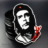 CHE GUEVARA PAD PORTRÄT SIGNATUR ROT SCHWARZER HINTERGRUND 8X9CM