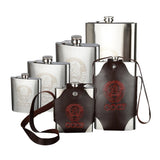 CCCP-WAPPEN-FLASCHE AUS EDELSTAHL, BRAUNES LEDERHOLSTER, 18OZ