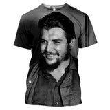 T-SHIRT BIANCO NERO FOTO RITRATTO SORRIDENTE DI CHE GUEVARA