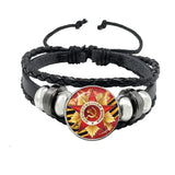 BRACELET CUIR ORDRE GUERRE PATRIOTIQUE DORE