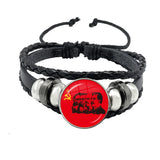 Pulsera Cuero Lenin y Stalin Perfil Rojo