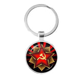 SLEUTELHANGER USSR WITTE STER HAMER EN SIKKEL VINTAGE