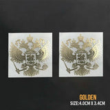 STICKER METAL AIGLE BICEPHALE RUSSE DORE VOITURE