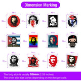 ADESIVO CHE GUEVARA LOTTO DI ADESIVI IN VINILE MISTI SFONDO ROSSO