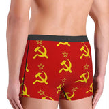 BOXER HOMME COMMUNISTE ROUGE FAUCILLE ET MARTEAU