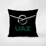 KISSENBEZUG UAZ OFFIZIELLES LOGO SILBER GRÜN SCHWARZ HINTERGRUND