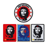 CHE GUEVARA PATCH VELCRO SFONDO BIANCO STELLA GIALLA 6X8CM