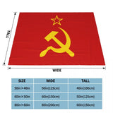 PLAID CCCP DRAPEAU FAUCILLE MARTEAU ETOILE OR FOND ROUGE