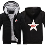 SCHWARZER ZIP-HOODIE CCCP RED STAR DICKES FLEECE