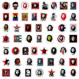 ADESIVO CHE GUEVARA LOTTO DI ADESIVI IN VINILE MISTI SFONDO ROSSO