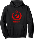 SCHWARZES KAPUZENSWEATSHIRT CCCP CROWN LAURIEL