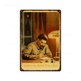 METALEN BORD DOOD VAN STALIN FILMPOSTER VINTAGE ROOD