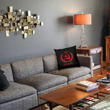 HOUSSE COUSSIN CCCP FOND NOIR BANDE ROUGE FAUCILLE MARTEAU DESIGN