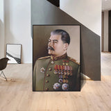 POSTER STALIN PORTRÄT PROFIL EINHEITLICHE MEDAILLEN GENERALISSIME