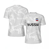 MAILLOT RUSSIE FOOTBALL ROUGE CHEVRONS OR