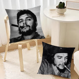 HOUSSE COUSSIN CHE GUEVARA CIGARE NOIR BLANC FOND SOMBRE SMOKING