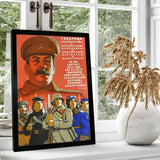 PROPAGANDA-PLAKAT STALIN TOVARISCHI SOLDATEN ROT