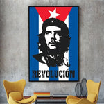 POSTER CHE GUEVARA "REVOLUCIÓN" DRAPEAU CUBAIN