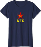 T-SHIRT KGB CYRILLIQUE ETOILE ROUGE MINIMALISTE