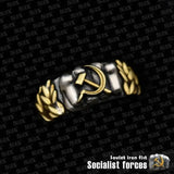 Anillo Soviet Iron Fist Puño y Estrella Roja