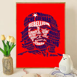 AFFICHE CHE GUEVARA PORTRAIT CLASSIQUE ICONIQUE FOND ROUGE