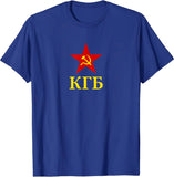 T-SHIRT KGB CYRILLIQUE ETOILE ROUGE MINIMALISTE