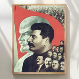 POSTER STALIN LENIN BOLCHEWIKS SOWJETISCHE COLLAGE