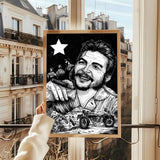 POSTER CHE GUEVARA LÄCHELNDES PORTRAIT WEISSER STERN