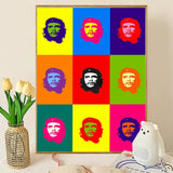 AFFICHE CHE GUEVARA SILHOUETTE MONOCHROME ROUGE PROFOND TEXTURE