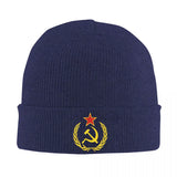 Gorro de Punto Corona Hoz y Martillo Azul Marino