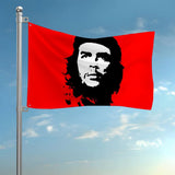 DRAPEAU CHE GUEVARA STENCIL ROUGE NOIR BLANC EXTERIEUR MAT