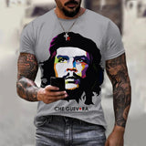 T-SHIRT CHE GUEVARA POP ART MULTICOLOR 3D TEKST PRINT