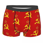 BOXER HOMME COMMUNISTE ROUGE FAUCILLE ET MARTEAU