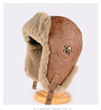 CHAPKA CUIR HIVER CACHE-OREILLES MILITAIRE