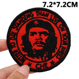 ECUSSON CHE GUEVARA REVOLUCION CUBA FOND BLEU VELCRO BRASSARD 7CM