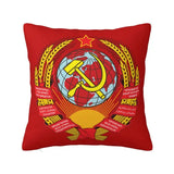 KUSSENHOES RUSLAND USSR VOLLEDIG WAPENSCHILD DRIEKLEURIGE VLAG