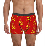 BOXER HOMME COMMUNISTE ROUGE FAUCILLE ET MARTEAU