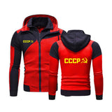 HOODIE MET RITS ROOD-ZWART CCCP TWEEKLEURIG