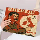 ALFOMBRILLA RATÓN STALIN RETRATO POSTER ROJO AZUL
